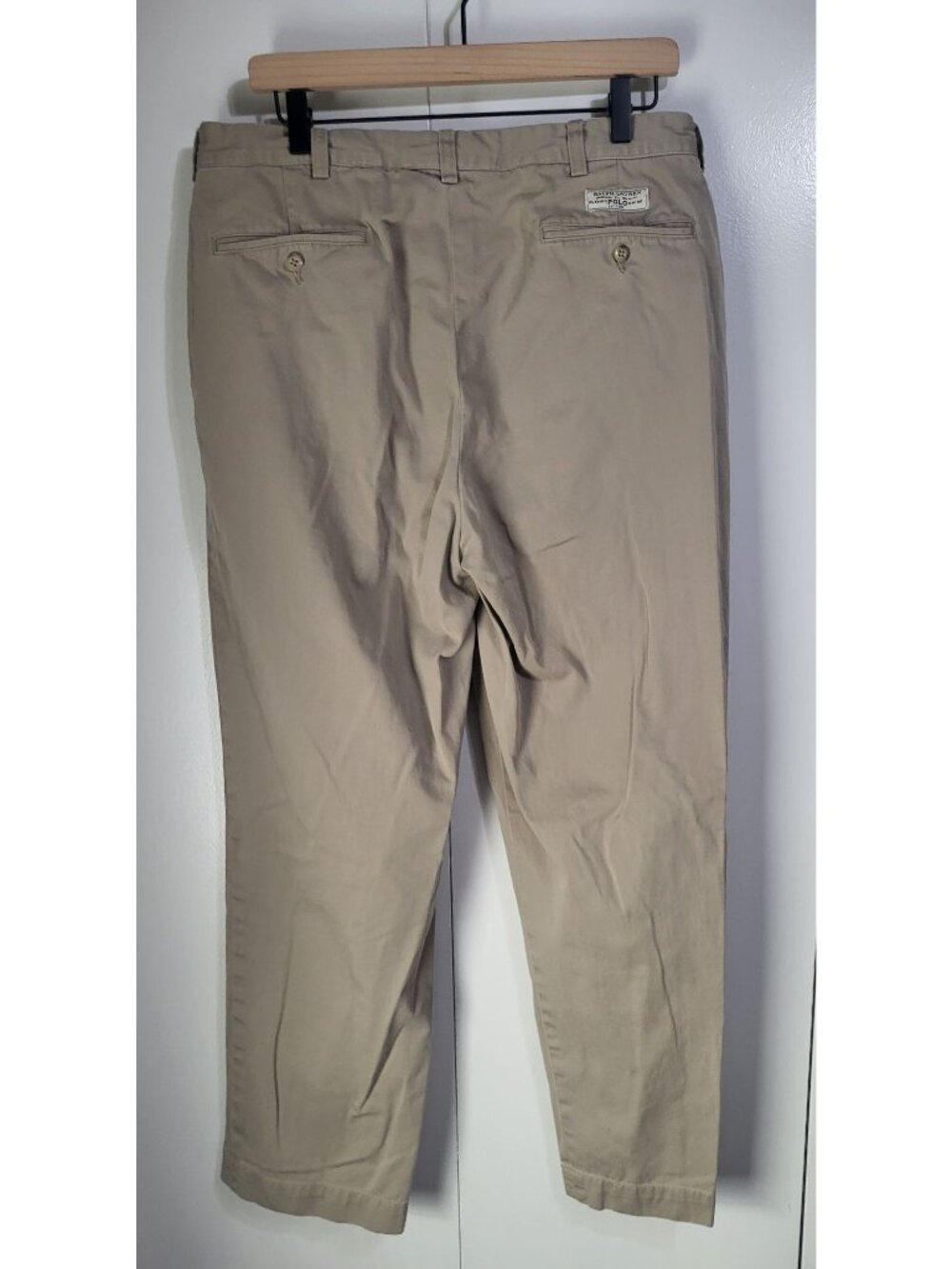 Polo By Ralph Lauren Men's 34x30 Andrew Pants Khaki Chino Pleated Vintage - Picture 3 of 8